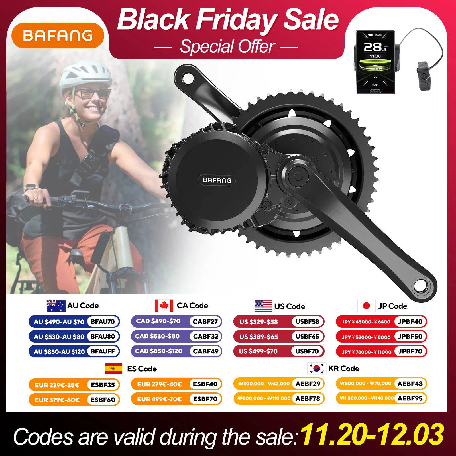 

Комплекты электрических велосипедов Bafang CAN 1000 Вт BBSHD, 48 В, 52 В, бесщеточный двигатель со средним приводом для комплекта для переоборудования электровелосипеда M615 MM G320.1000.C