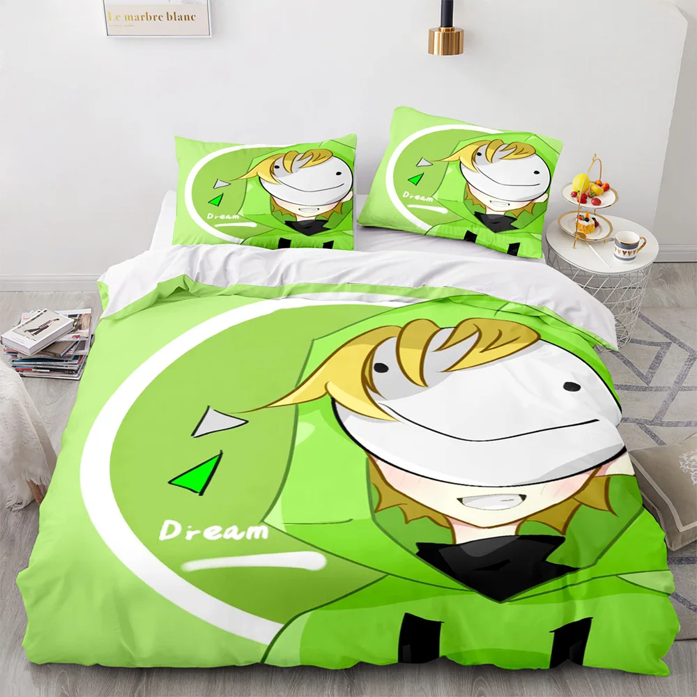 New GeorgeNotFound Merch Ranboo Dream Bedding Set Boys Girls Twin Queen Size Duvet Cover Pillowcase Bed Kids Adult HomeTextiles