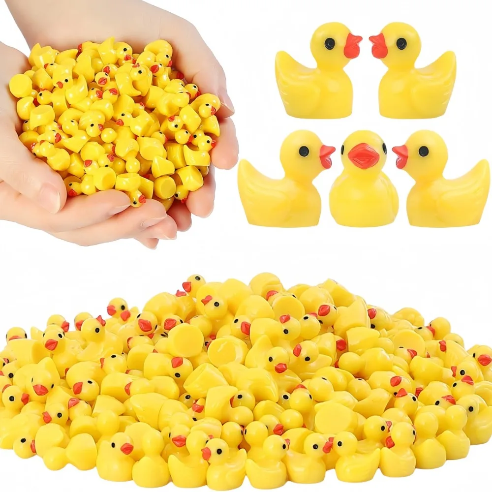 50/30/20pcs Creative Resin Yellow Duck Mini Bulk Ornament for Car Handmade Materials Micro Landscape Ornament Micro Model Props