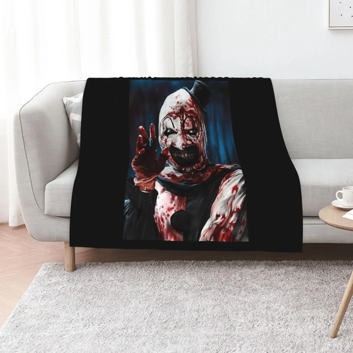 The Clown Drawing Art Throw Blanket Foldable Soft Warm Blanket for Outdoor Use