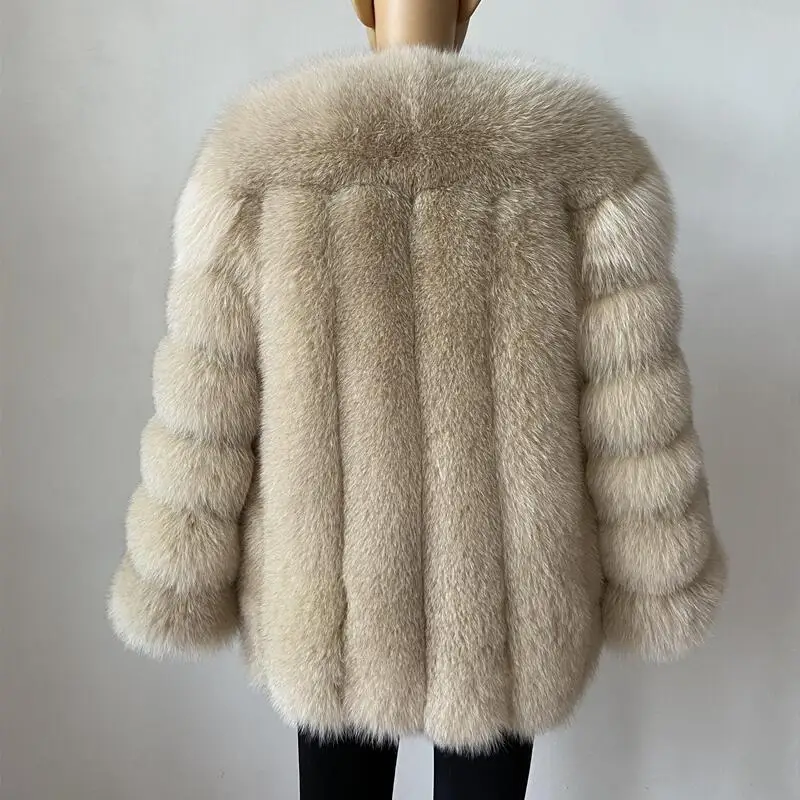 BEIZIRU Cappotto invernale da donna in vera pelliccia di volpe Calda moda naturale Nuova giacca da ragazza alla moda con maniche lunghe in stile lusso