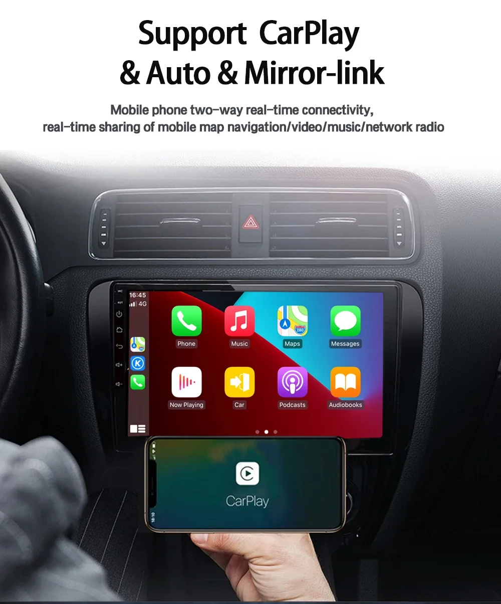 Para 206 android rádio do carro navegação gps android auto 6.2 Polegada carro estéreo dvd player carplay 4g rede