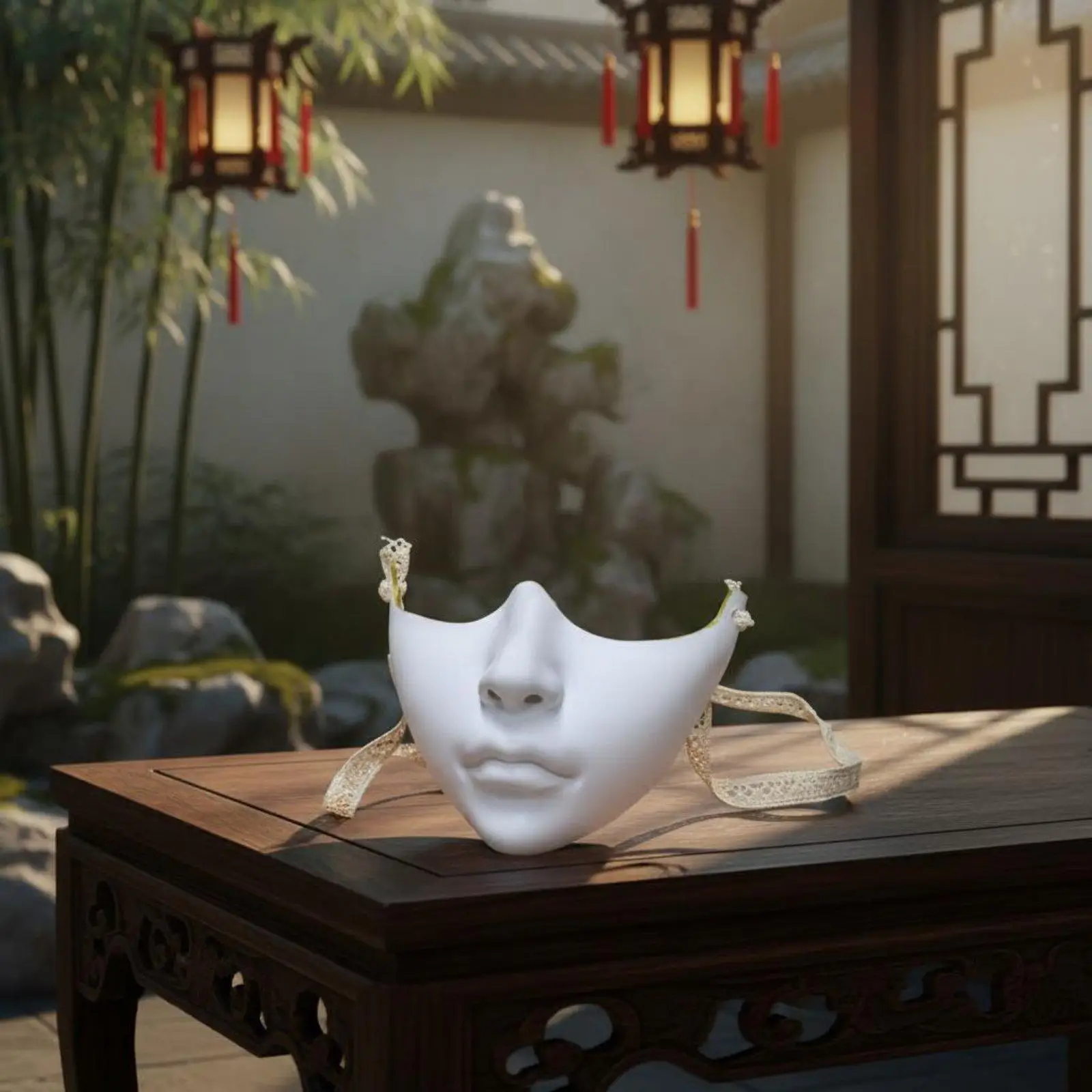 Paintable Half Mask Ready to Paint DIY Opera Mask Even Surface for Cosplayers
