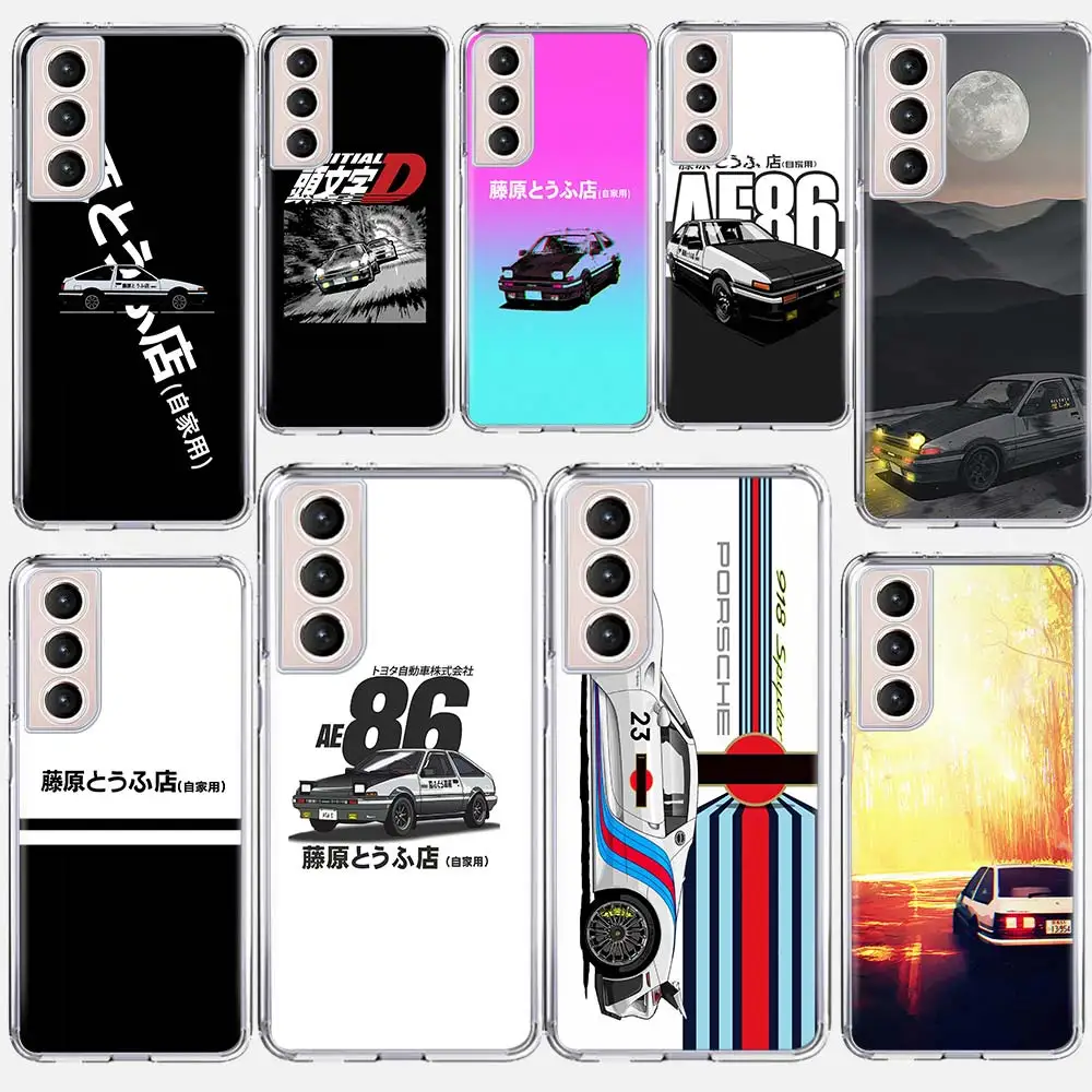 Japan Initial D AE86 Anime JDM Soft Silicone Phone Case For Samsung Galaxy S24 S23 S22 Ultra S21 S20 FE S10 Plus S10E S9 S8 +