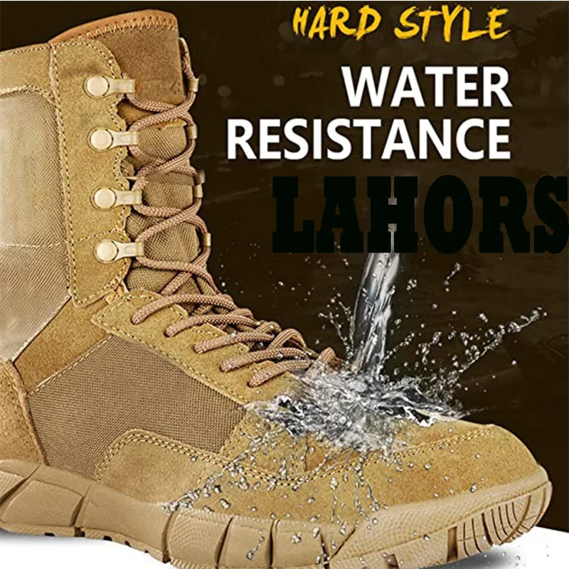 LAHORS-botas militares ligeras para hombre, zapatos tácticos de combate con cordones, impermeables, al aire libre para senderismo, transpirables, envío gratis