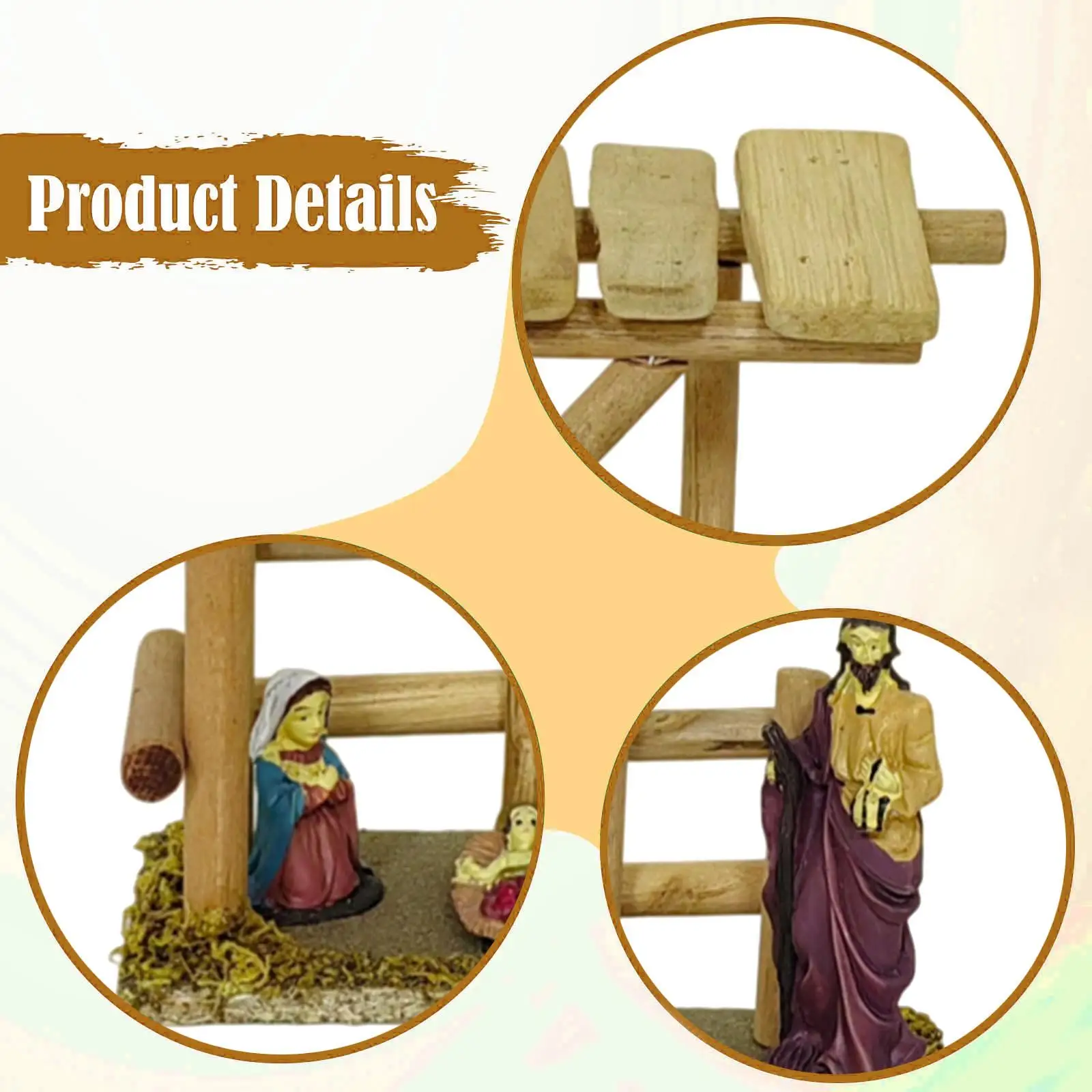 Nativity Scene Figurine Traditional Hand Painted Decorative Decoration