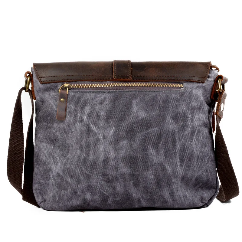 Retro Hard wax single-shoulder bag cowhide outdoor casual sports cross-body bag Korean-style trendy unisex women's postbag bag