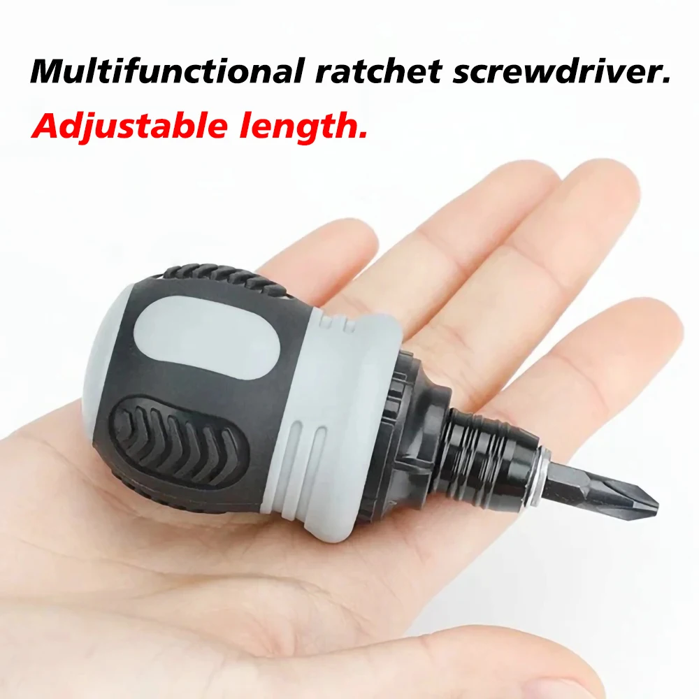 

Double-head Screwdriver Ratchet Screwdriver Slotted Household Tool Multi-function Magnetic Screwdriver Telescopic Labor-saving