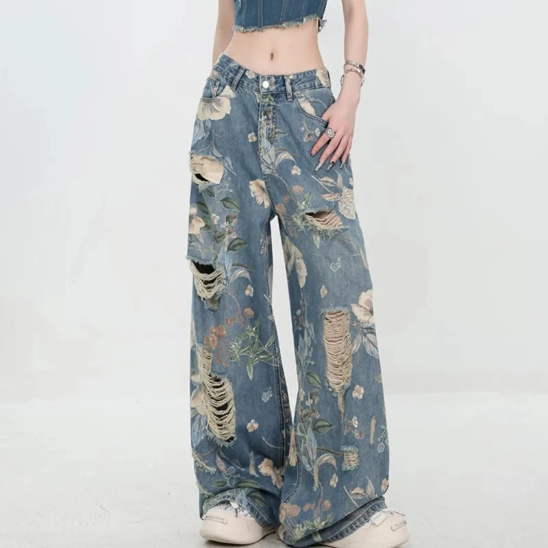 

For Women Trendy Style Loose And Versatile Floor-length Wide-leg Pants With A Versatile Design streetwear
