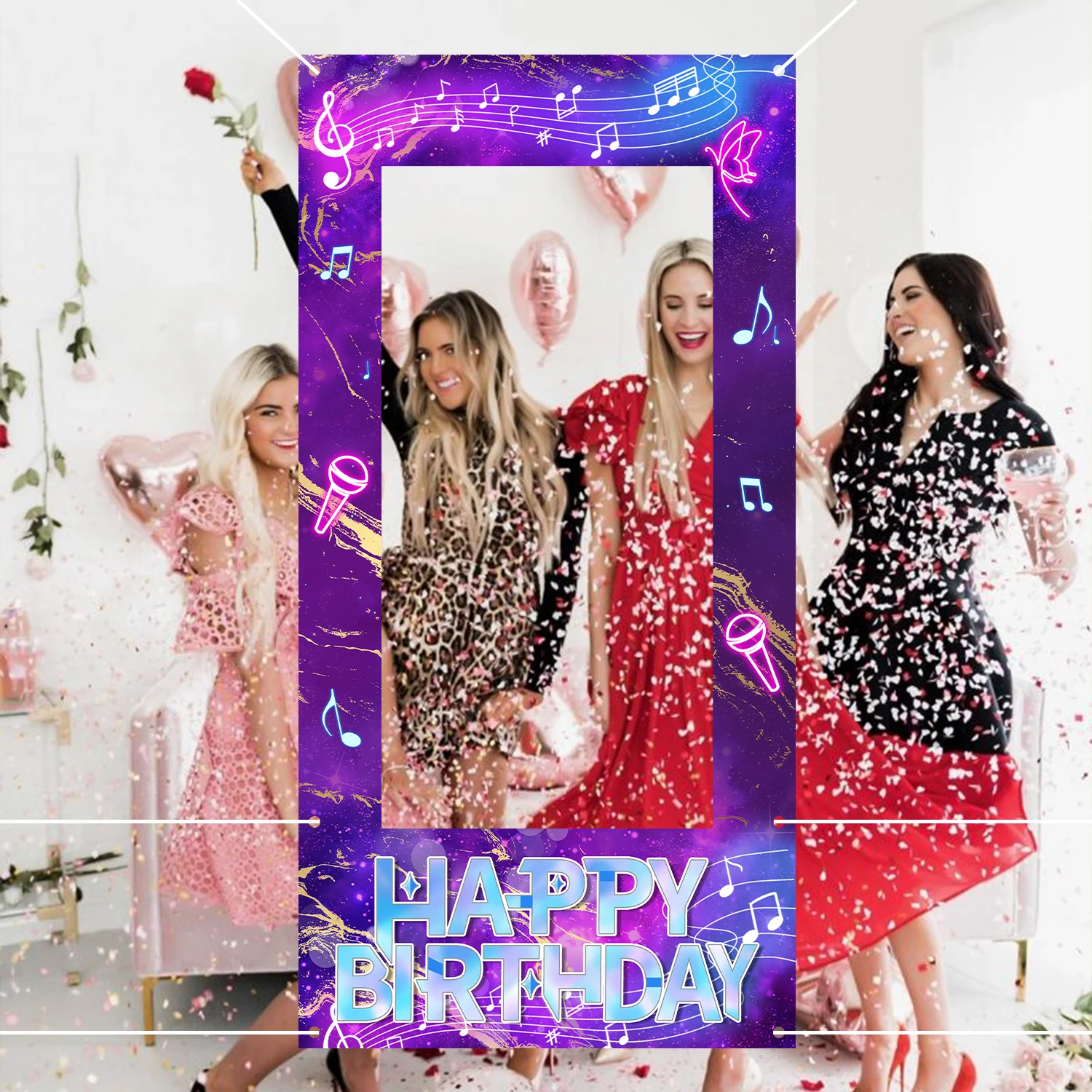 KPop شيطان الصيادين الجوف خلفية إطار الصورة عيد ميلاد سعيد خلفية البوليستر KPop عيد ميلاد سعيد غطاء فتاة عيد ميلاد الدعامة #5