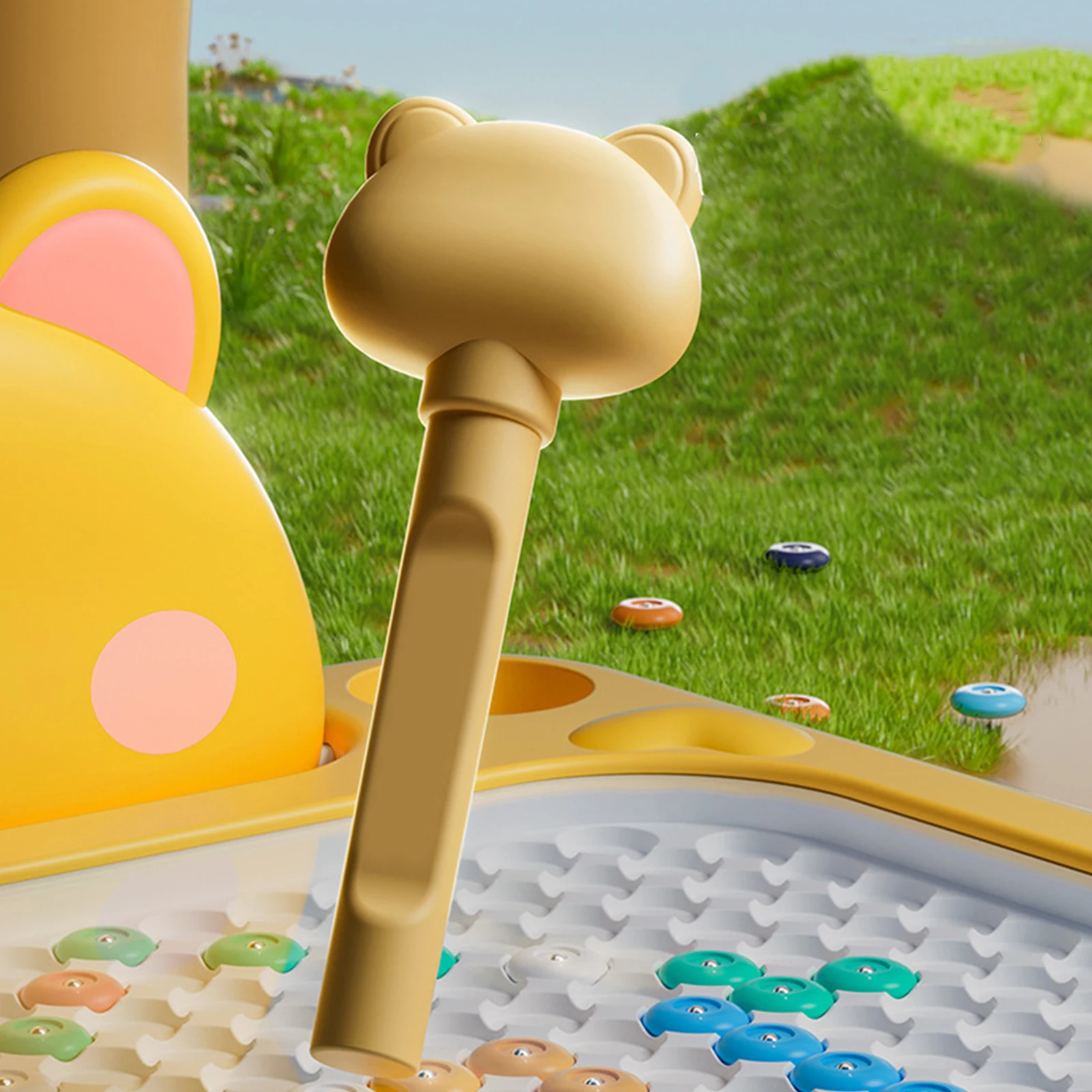 กระดานวาดภาพแม่เหล็กสำหรับเด็ก กระดานวาดภาพแม่เหล็กพร้อมลูกปัดแม่เหล็ก ปากกาหัวไชเท้า กระดานวาดภาพระบายสี ของเล่นเสริมพัฒนาการแบบมอนเตสซอรี่