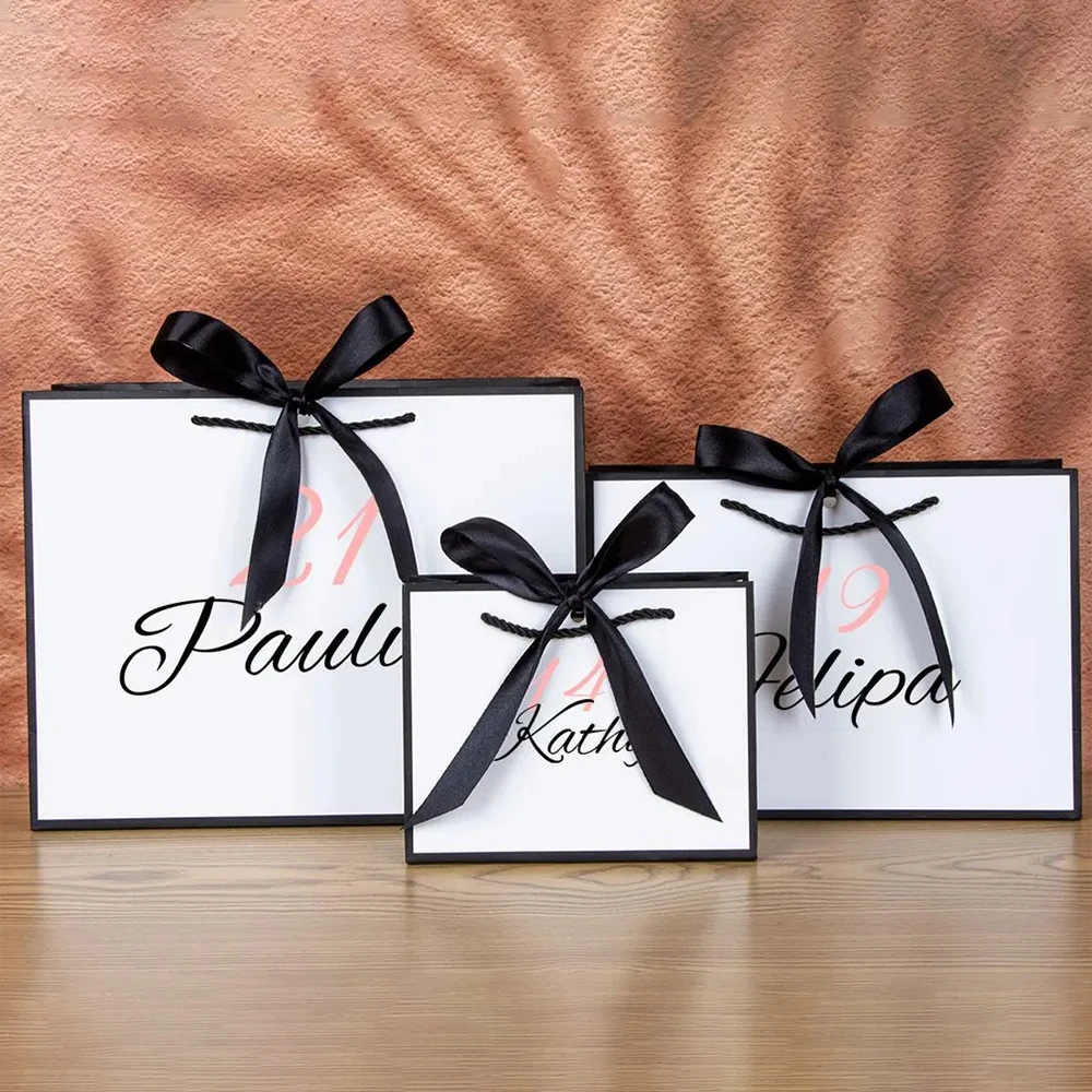 1PCS Custom Gift Bag Customizable Name Number Birthday Gift Bag Bachelorette  Party Decoration Customized Name Gift Bag