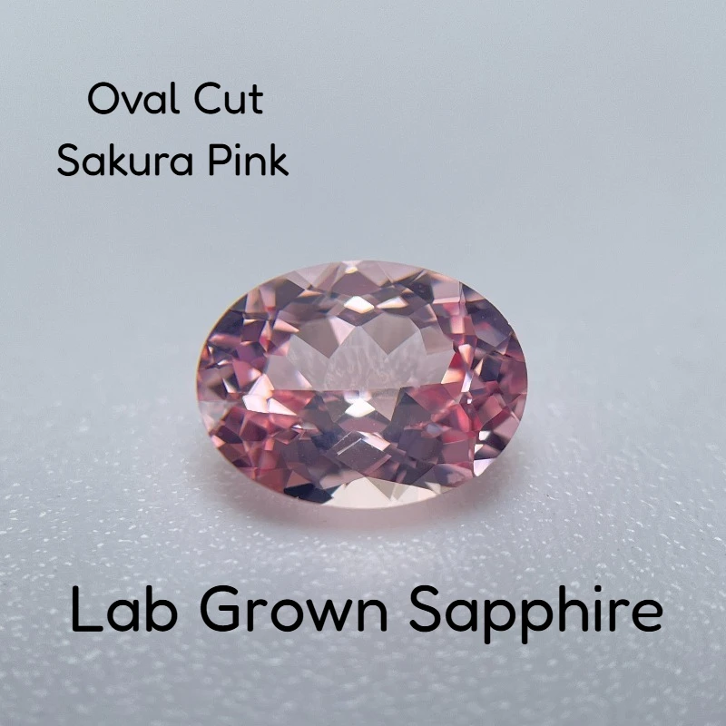 

Lab Grown Sapphire Sakura PinkOval Cut Various Colors Multiple Sizes for Diy Jewelry Making Selectable AGL Certificate
