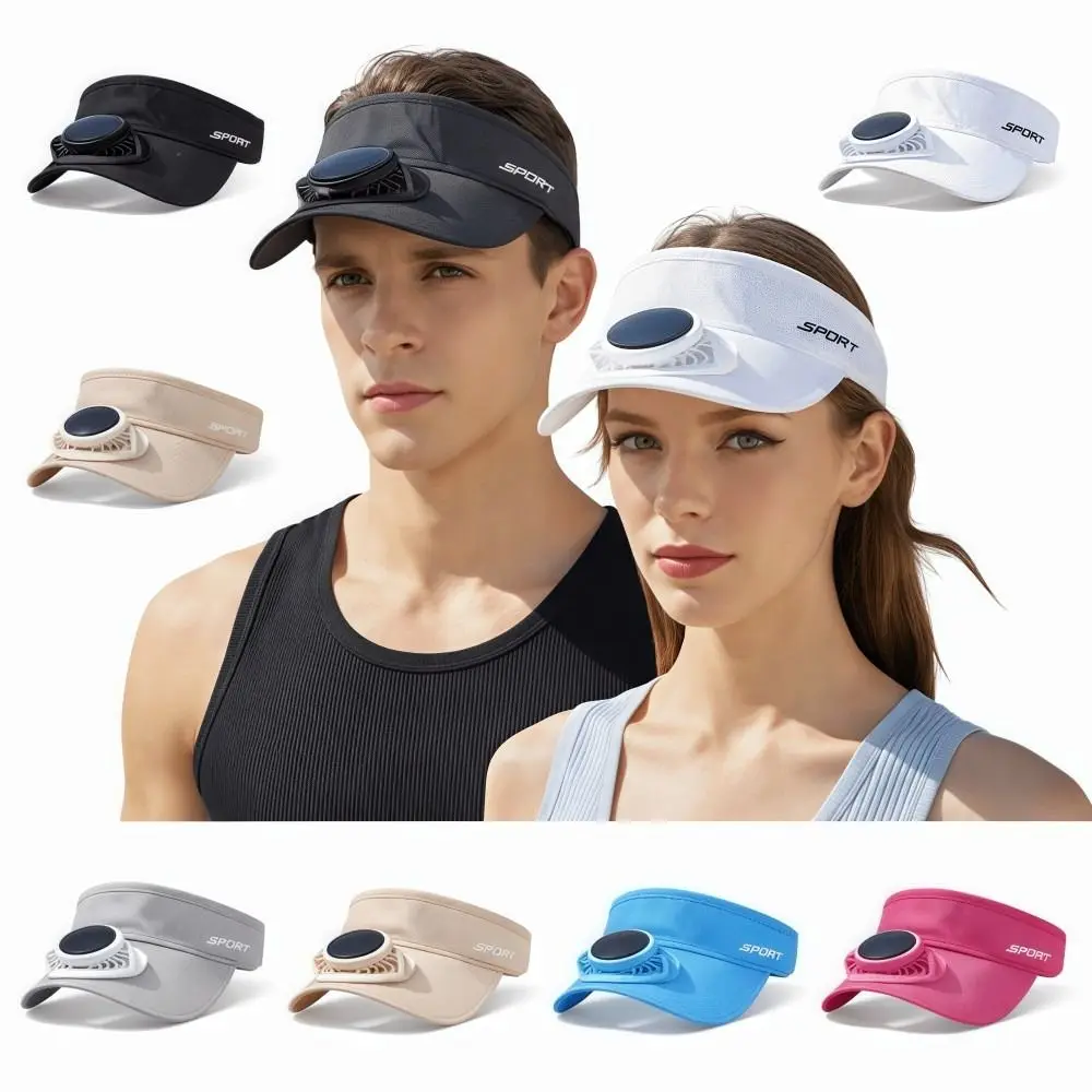Quick-drying Solar Fan Sun Visors Hat 300mA UV Protection Unisex Sun Hat USB Charging Adjustable Baseball Cap Summer Outdoor