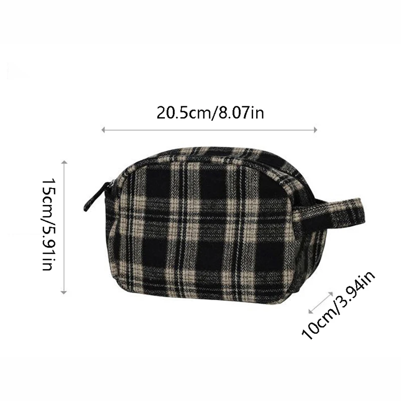 Retro-Kosmetiktasche, Canvas-Clutch, große Kosmetiktasche, Reise-Toilettentasche, tragbare Aufbewahrungstasche für Lippenstift, Damen-Bade- und Duschbeutel – Detail 8
