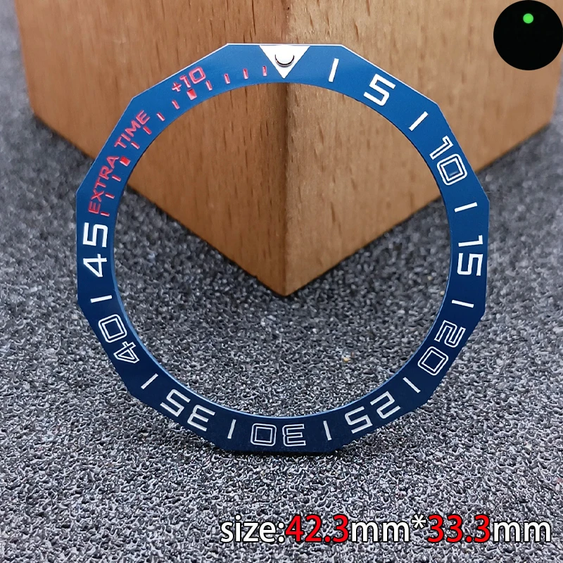 Tilted Cerâmica Bezel Insert Case, Prismatic Watch Parts, acessórios de alta qualidade, 42,3 milímetros * 33,3 milímetros