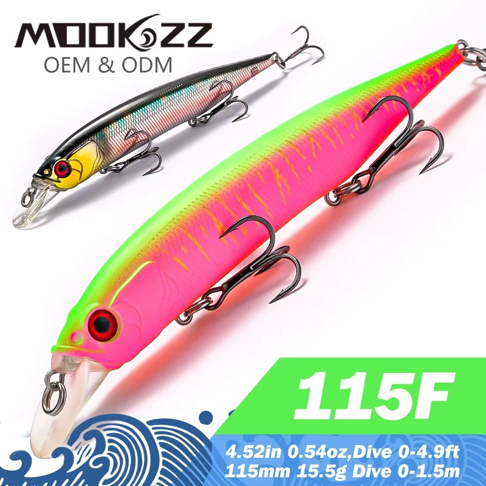 New Floating Minow 15.5g/115mm Fishing Lure Cast Deep Bait Crank Wobbler Pesca Swimbait carp fishing  fishing bait