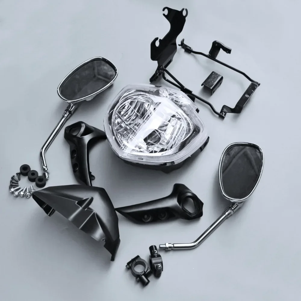 Headlight Set Fit for 2007 - 2010 YAMAHA FZ6 FZ6S FZ6N Motorcycle Headlamp Assembly Bracket Mirror FZ6 N S 2008 2009 2010