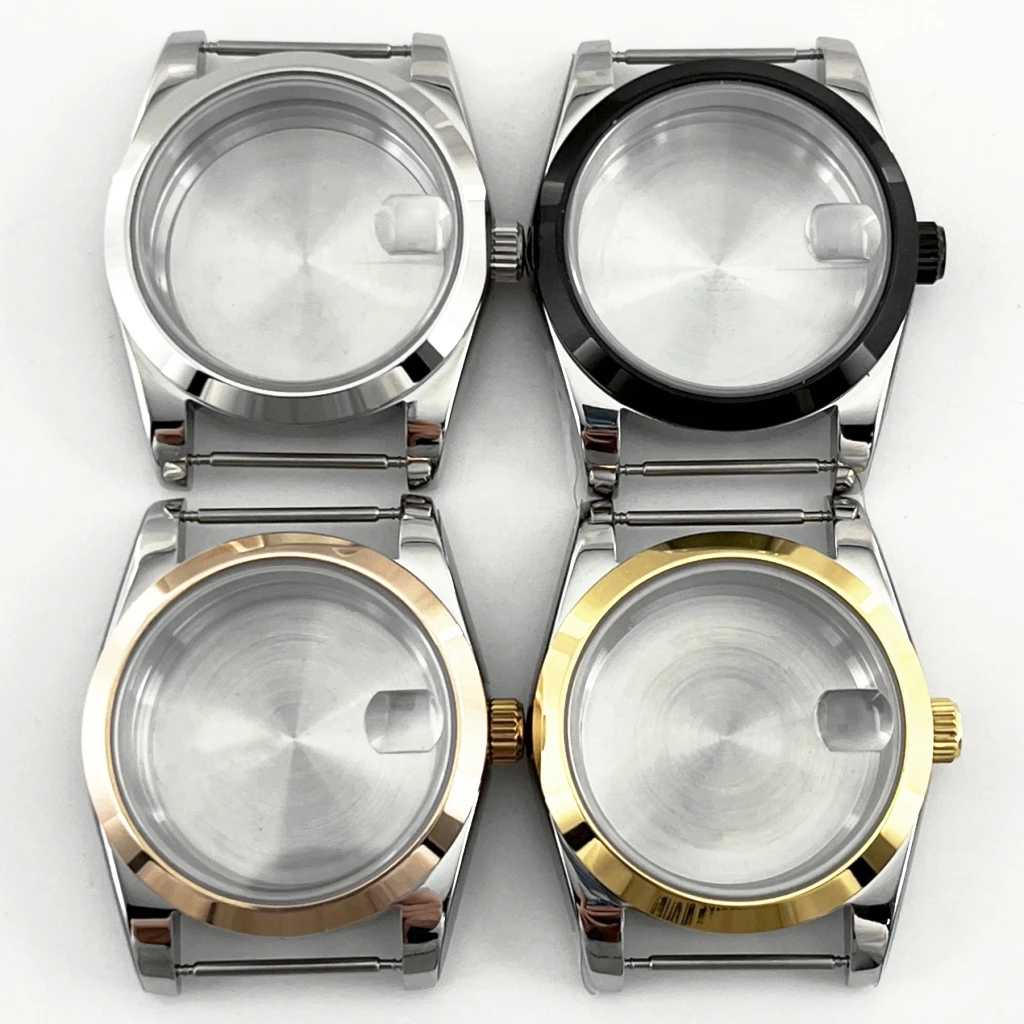 

36mm/39mm Black/Silver/Gold/Rose Gold Sapphire Glass Sleek Watch Case Fit NH35 NH36 ETA2824 2836 PT5000 Miyota82 Series Movement