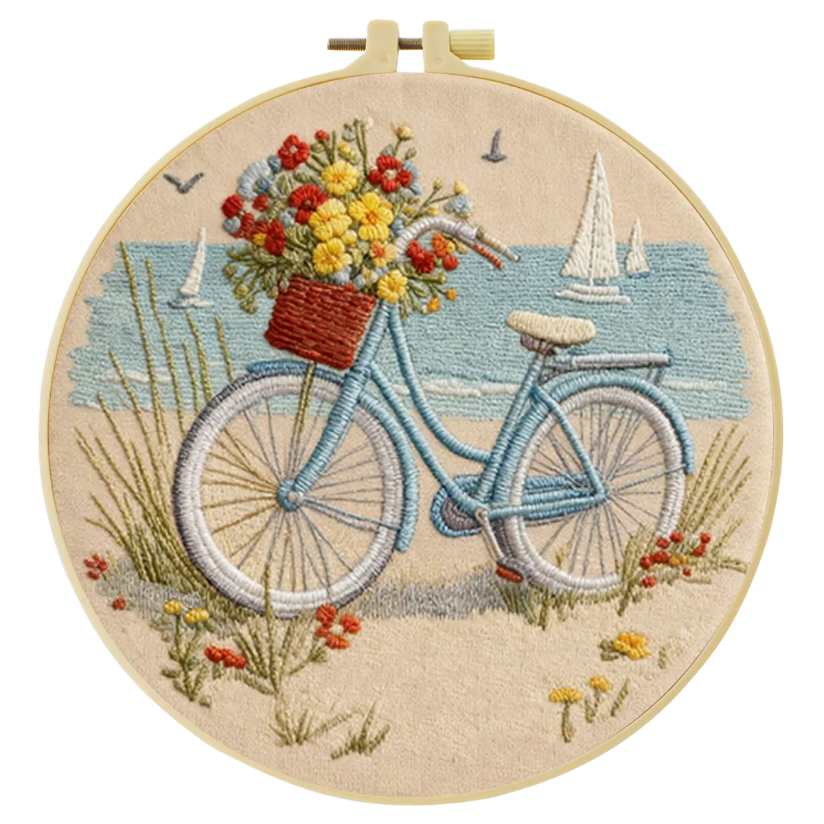 AliExpress NONE 1pc 20X20CM/15X15CM 7.87/6.3inch Bicycle Embroidery Starter Kit DIY kit DIY embroidery kit manualidades Needle Art
