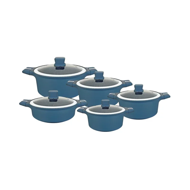 

UCCLIFE Die Cast Aluminum Stock Pots 10 Pcs Cookware Sets Sustainable Metal Kitchen Cooking Pot For Home Use