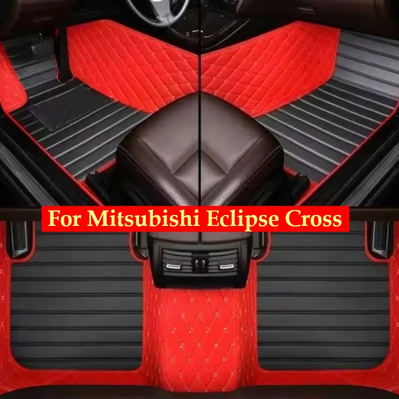 

Custom Car Floor Mats For Mitsubishi Eclipse Cross 2018-2024 1st & 2nd Row Auto Accessories Foot leather Carpet Rugs Interior
