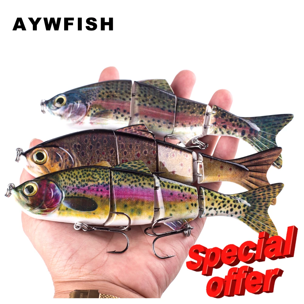 AYWFISH 1PCS Special Offer Sinking Wobbler Swimbait Lifelike 4 Segments Joint Bait 15.5CM 35G Artificial Fishing Lure (Limited)