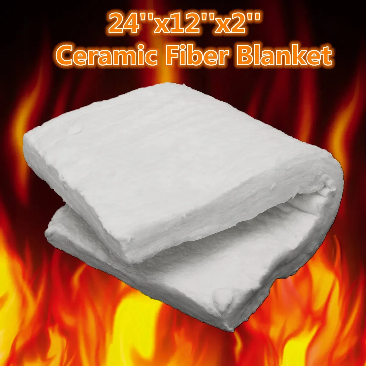

24"x12"x2" Aluminum Silicate High Temperature Insulation Ceramic Fiber Blanket Fabric Industry DIY Material Ceramic Fiber