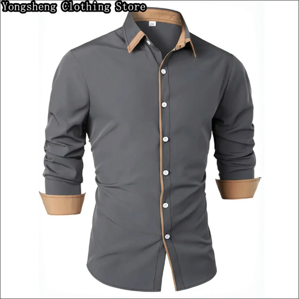 Men\'s Long Sleeve Shirt Casual Shirt High Quality Men\'s Clothing Work Travel Fashion Design Sense Men\'s Clothing 2024 New Tops