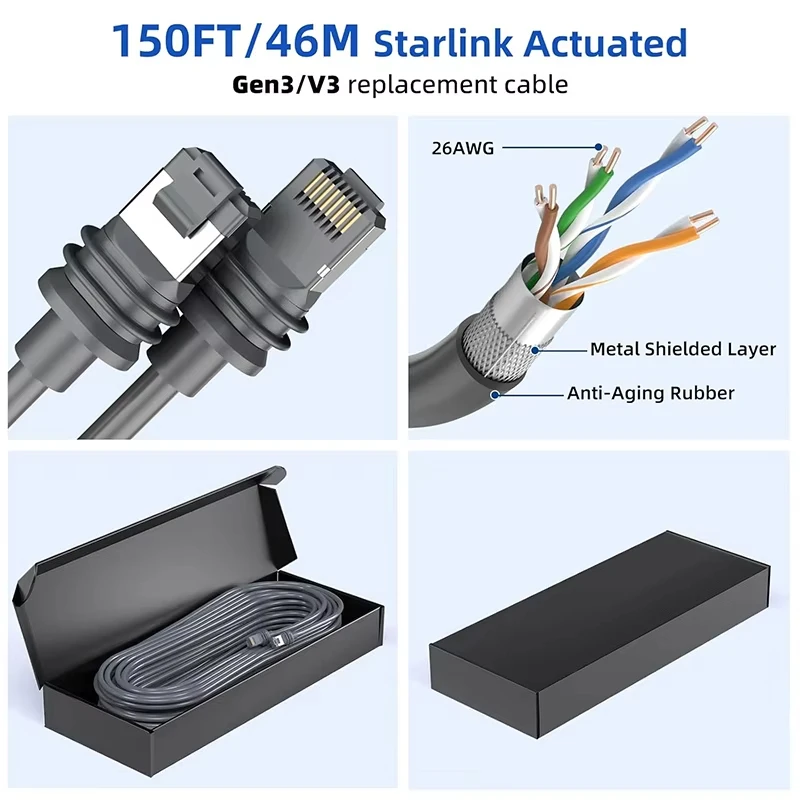 Kabel Starlink GEN3 V4 Mini Zestaw do Internetu satelitarnego V3/4 Kabel Starlink Wersja 3/4 Akcesoria do Starlink Generation 3/4 Mini — zdjęcie produktu 6