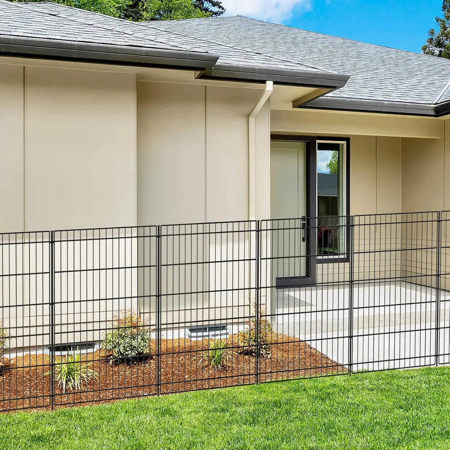 

6-Panel Rustproof Metal Garden Fence, 13ft x 36in, No-Dig Animal Barrier for Yard and Patio