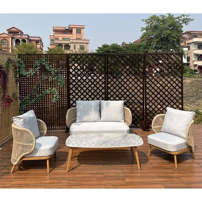 Outdoor furniture courtyard garden leisure rope sofa combination outdoor bed and breakfast