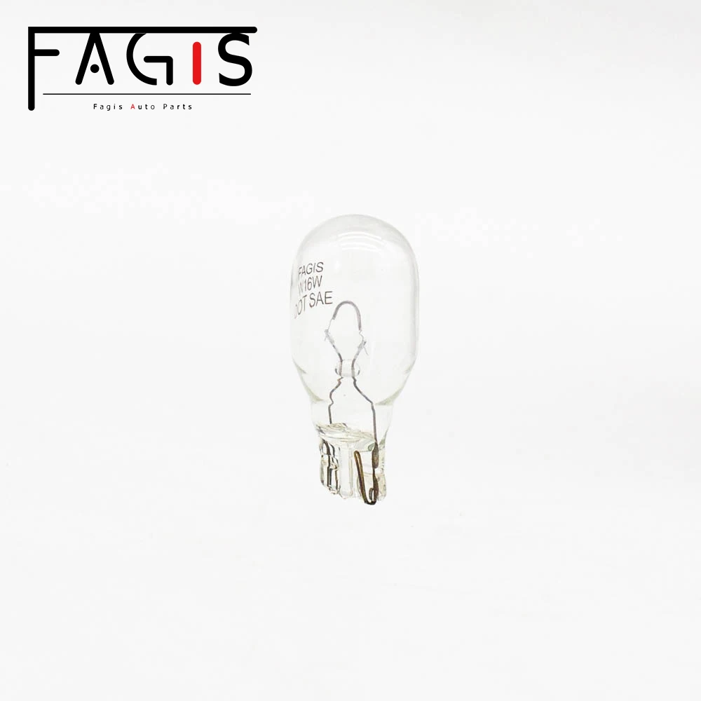 Fagis-luz blanca cálida para Interior de coche, bombillas halógenas para instrumentos, 10 piezas, W16W, T15, 12V, 16W