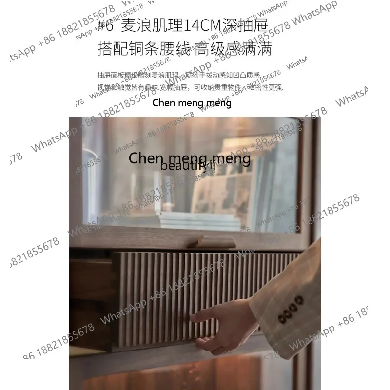 cn8617 LHY New Arrivals Solid Wood Bookcase Black Walnut Storage Cabinet Dustproof Glass Wine Cabinet Flip-Door Bookshelf Displa - view 5