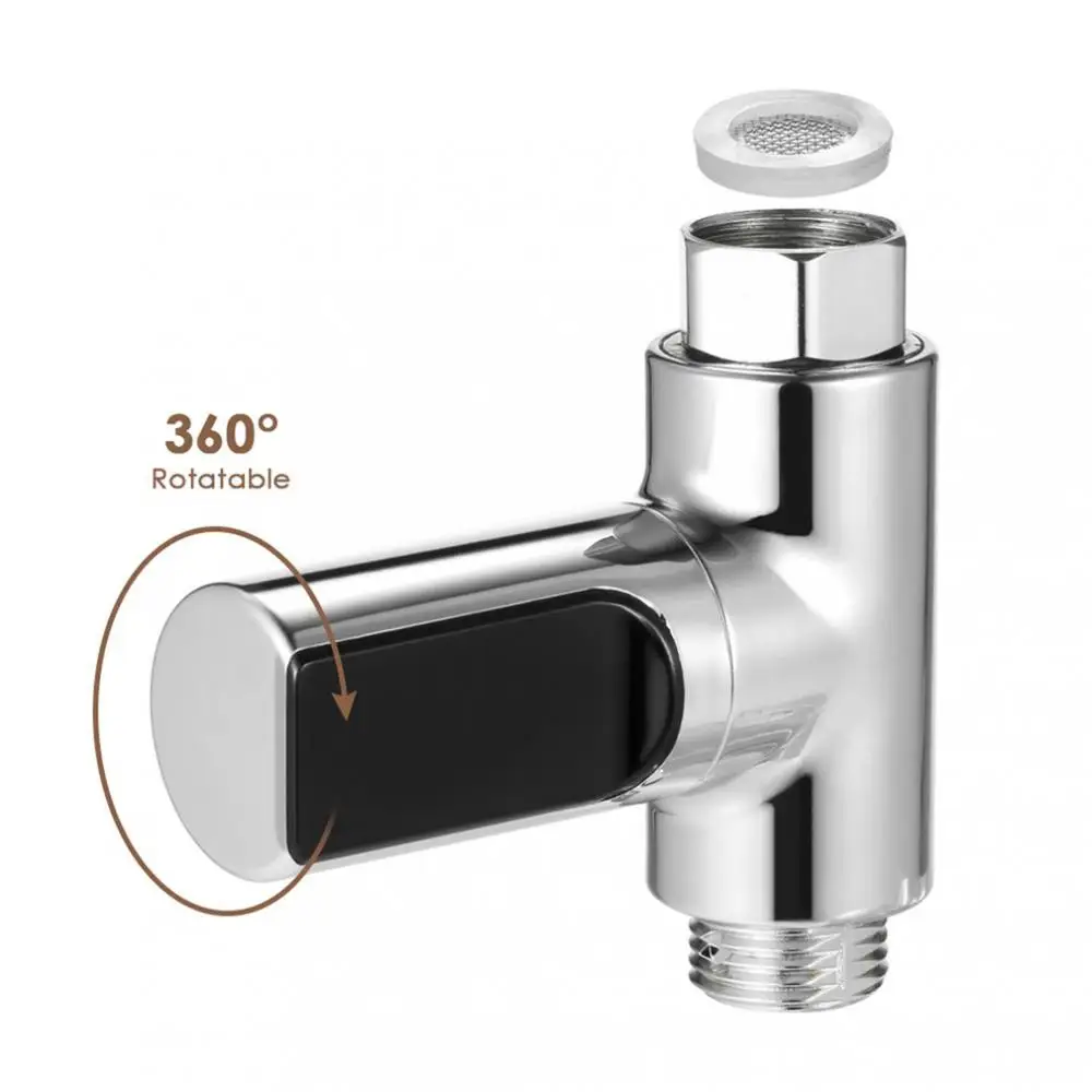 Shower Thermometer Shower Bath Faucet LED Digital Shower Thermometer Battery Free Visible Accurate Real Time Water Temperature