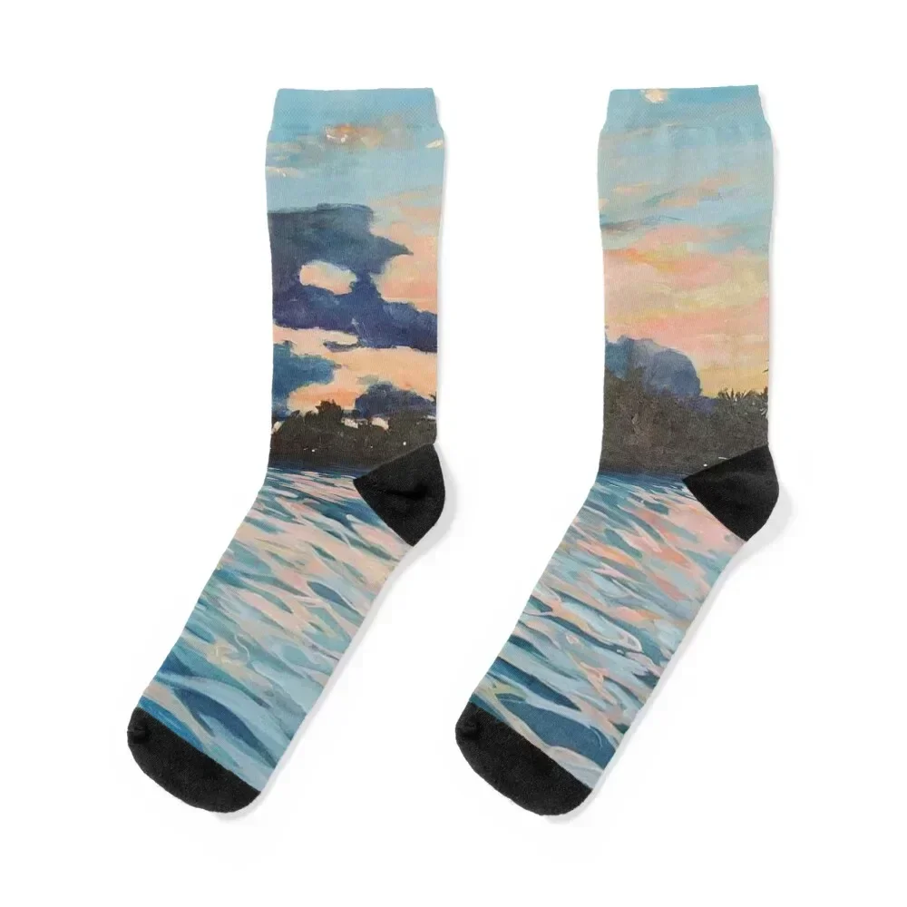 

Jupiter Lighthouse at Night Socks new year christmas gift designer brand Toe sports Men Socks Women's