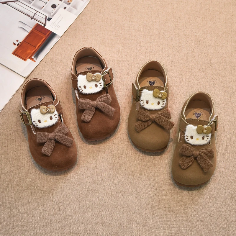 

Kids'Casual Shoes ​Sneakers PU Leather Bow Hello Kitty Spring Shoes For Girls Anti-slip Soft Bottom Pink Size 21-34