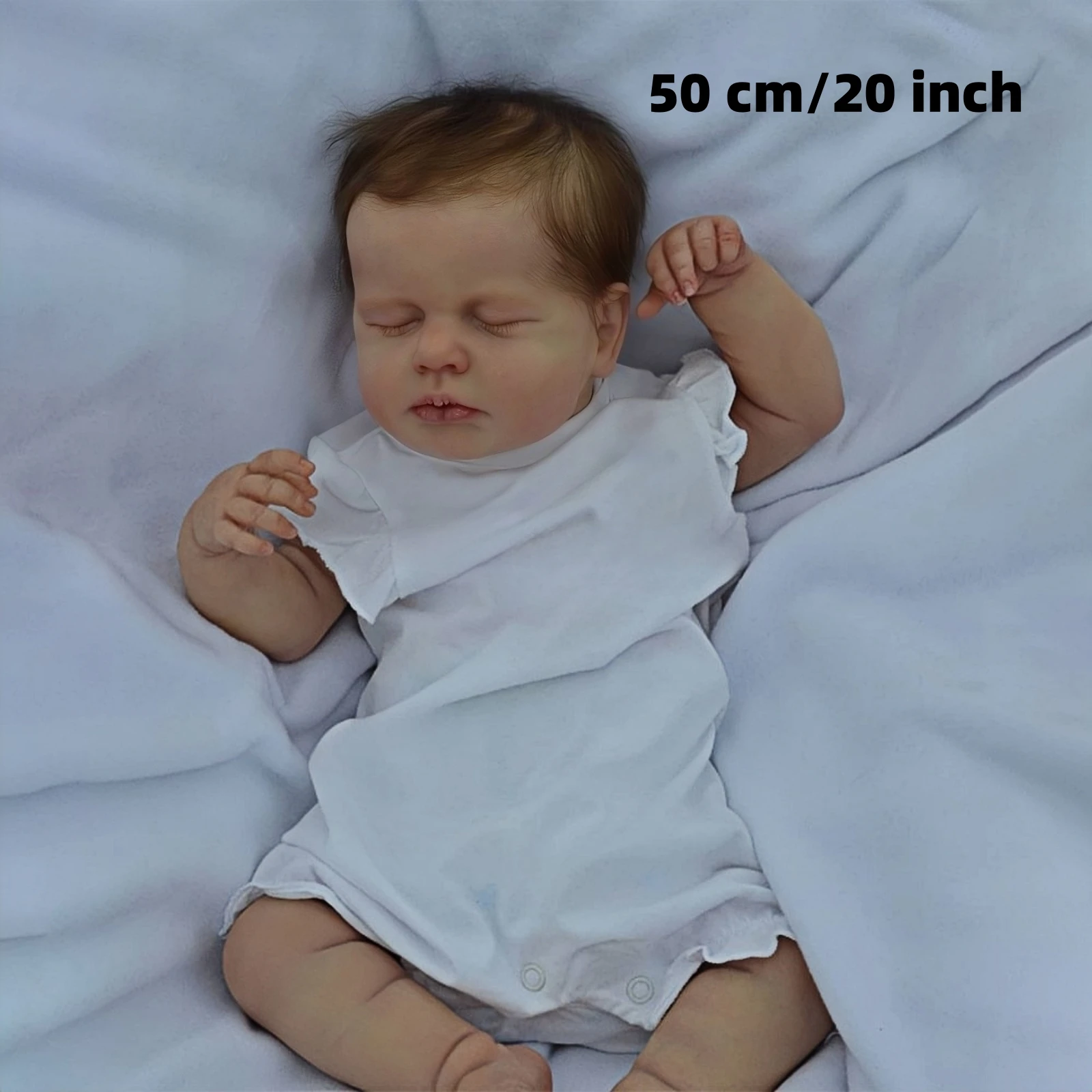 دمية Risbecko الرائعة مقاس 20 بوصة نابضة بالحياة من جديد - دمية عروق مرسومة يدويًا - هدية عيد ميلاد/هدية عيد الميلاد