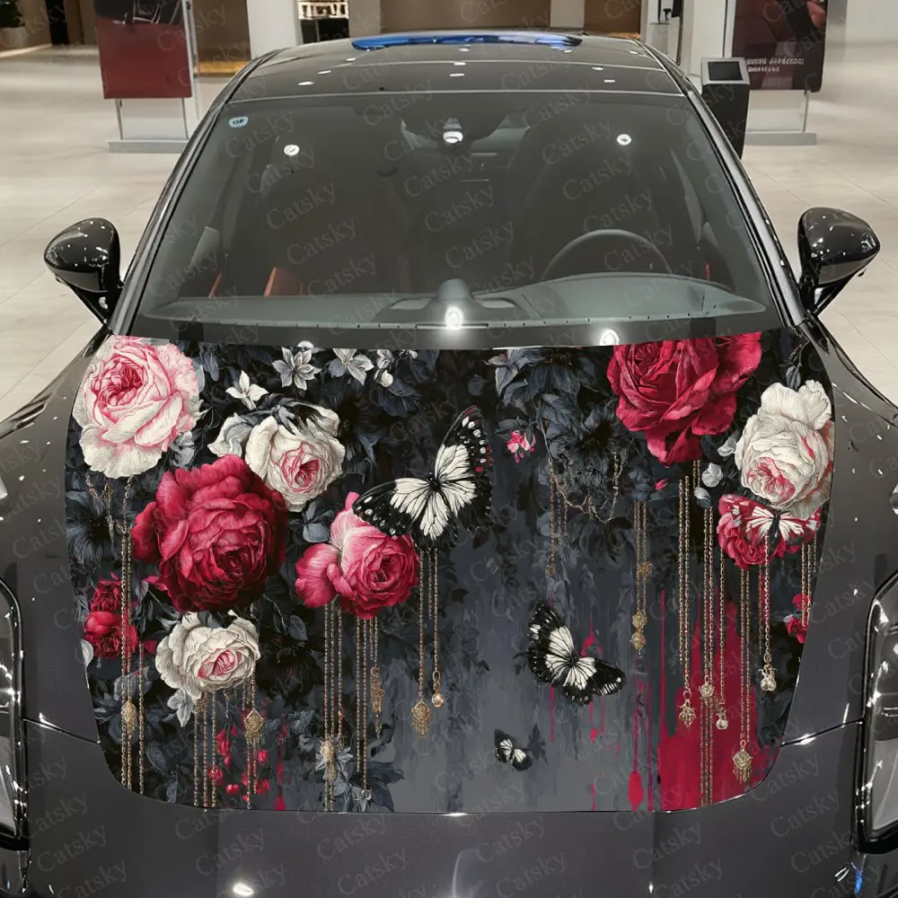 

Лазурный цвет, бабочка, розовое золото, автомобильная виниловая пленка, материал ПВХ, водонепроницаемая наклейка на капот автомобиля, самоклеящаяся устойчивая к царапинам