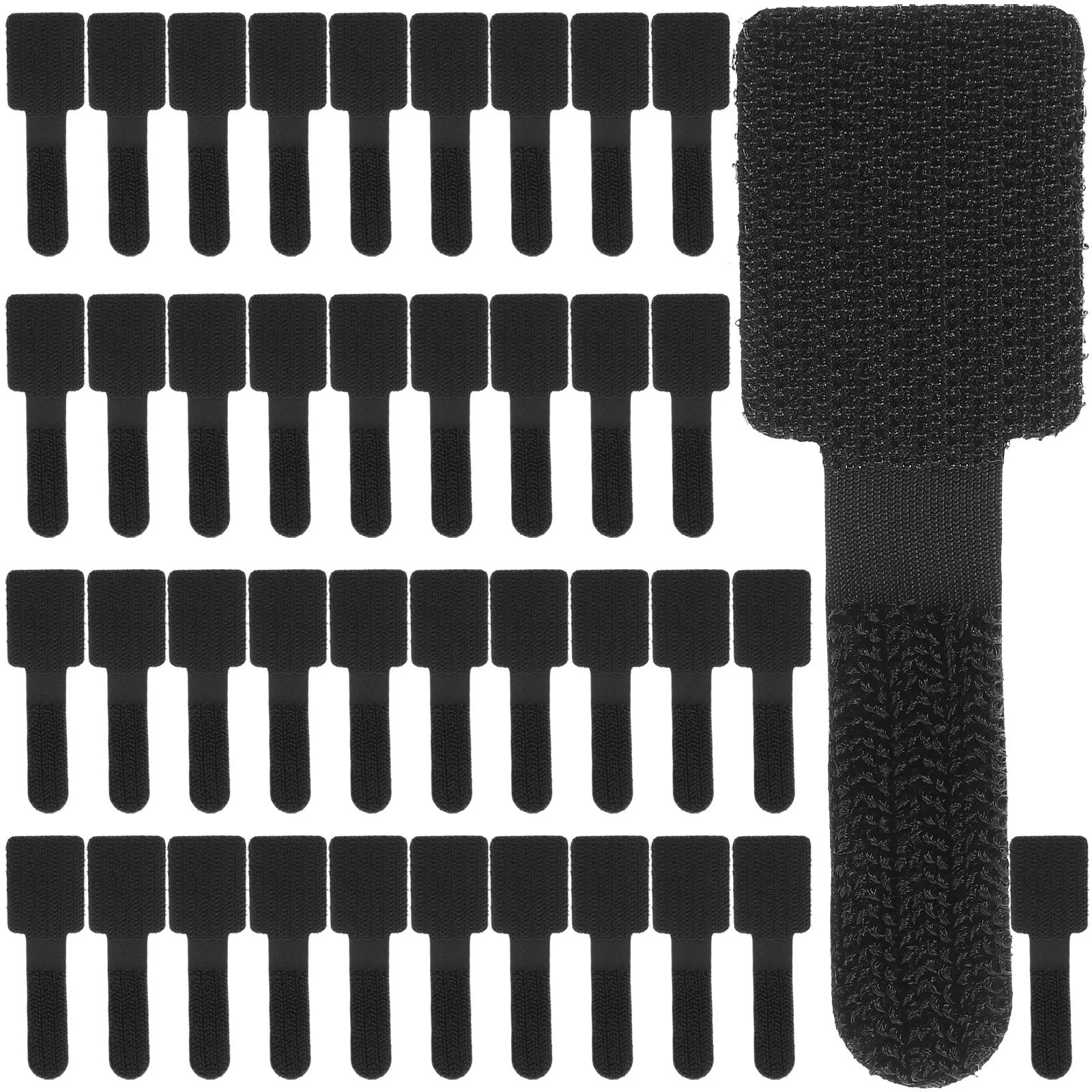 

40Pcs Cable Organizer Strip Strong Adhesive Hook and Loop Cord Fixing Strap for Data Cable Management Wire Ties