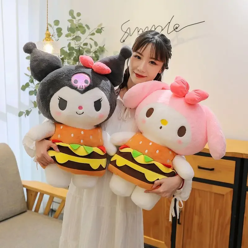 Muñeco de peluche Sanrio Kawaii Kuromi My Melody para niños, Animal de peluche desmontable, regalo de vacaciones, juguete de Anime de dibujos animados, tamaño grande de 80CM