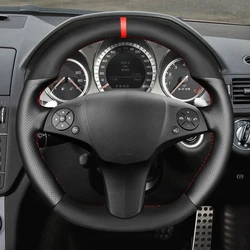 Hand Sewing Black Suede Car Steering Wheel Cover For Mercedes Benz SLR-Class SL-CLass AMG 63 65 SLK-Class AMG 55 2009-2012