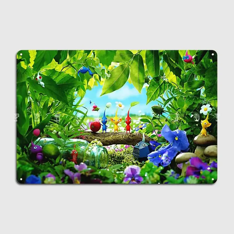 Pikmin Metal Sign Cinema Garage Pub Garage Vintage Painting Décor Pikmin Tin Sign Posters