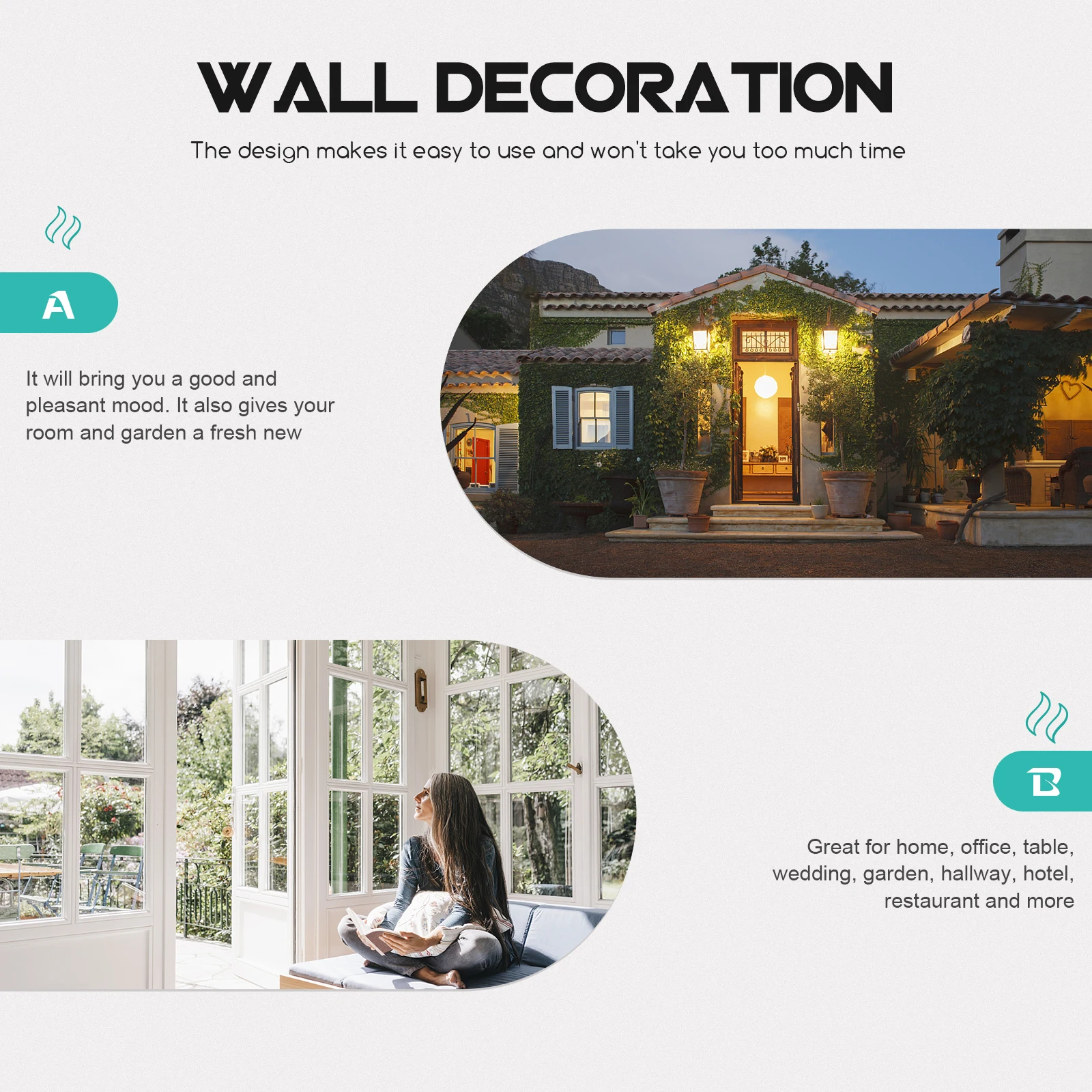 

Metal Wall Art, Life Tree Iron Wall Decor, Heart Style Hanging Ornament For Home Garden Office Wedding Hallway Decor