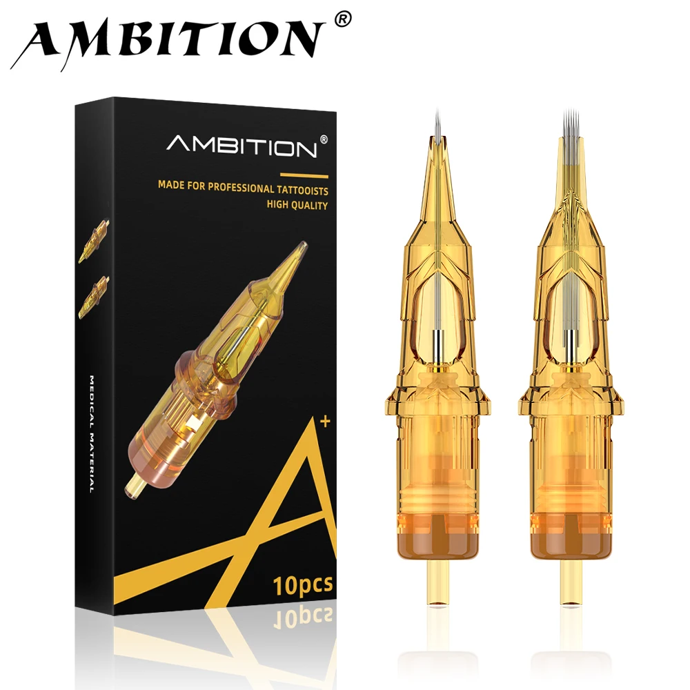 Ambition Glory 10PCS 0.3/0.35mm RL/RM Tattoo Cartridge Mix Disposable Tattoo Needle Round Liner 1rl 3rl 5rl 7rm 9rm 13rm 15rm