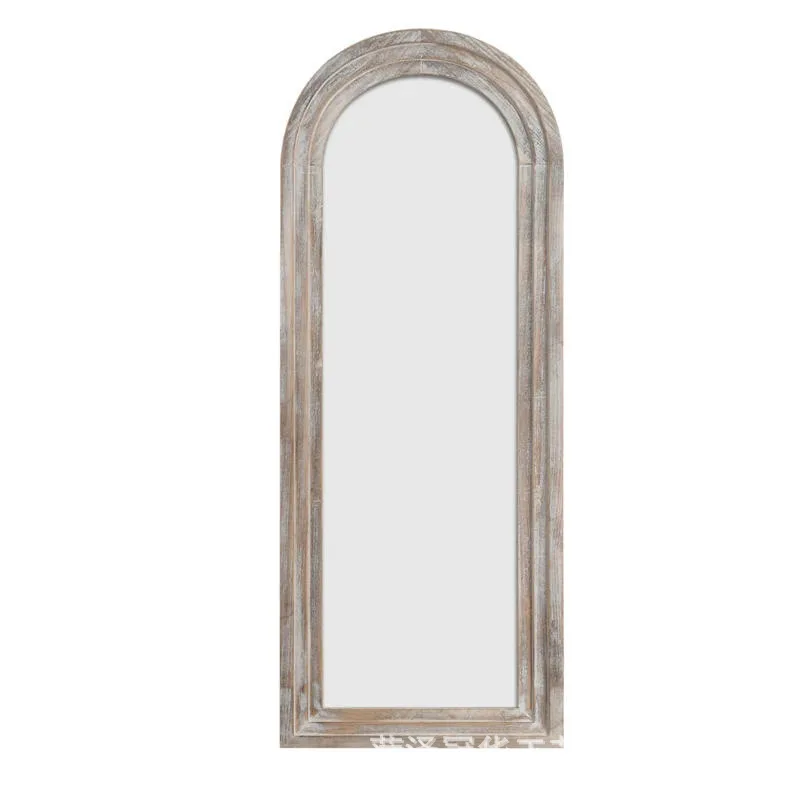 مرآة كاملة الطول على الطراز الأمريكي القديم لمشاهير الإنترنت على شكل قوس فرنسي عالي الوضوح مرآة أرضية قديمة ومستعملة