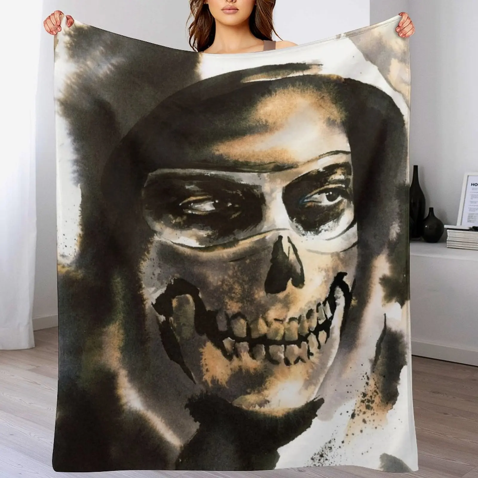 Manta Simon Ghost Riley en MW2, sofá cama ponderado, sofás decorativos, mantas St de lujo