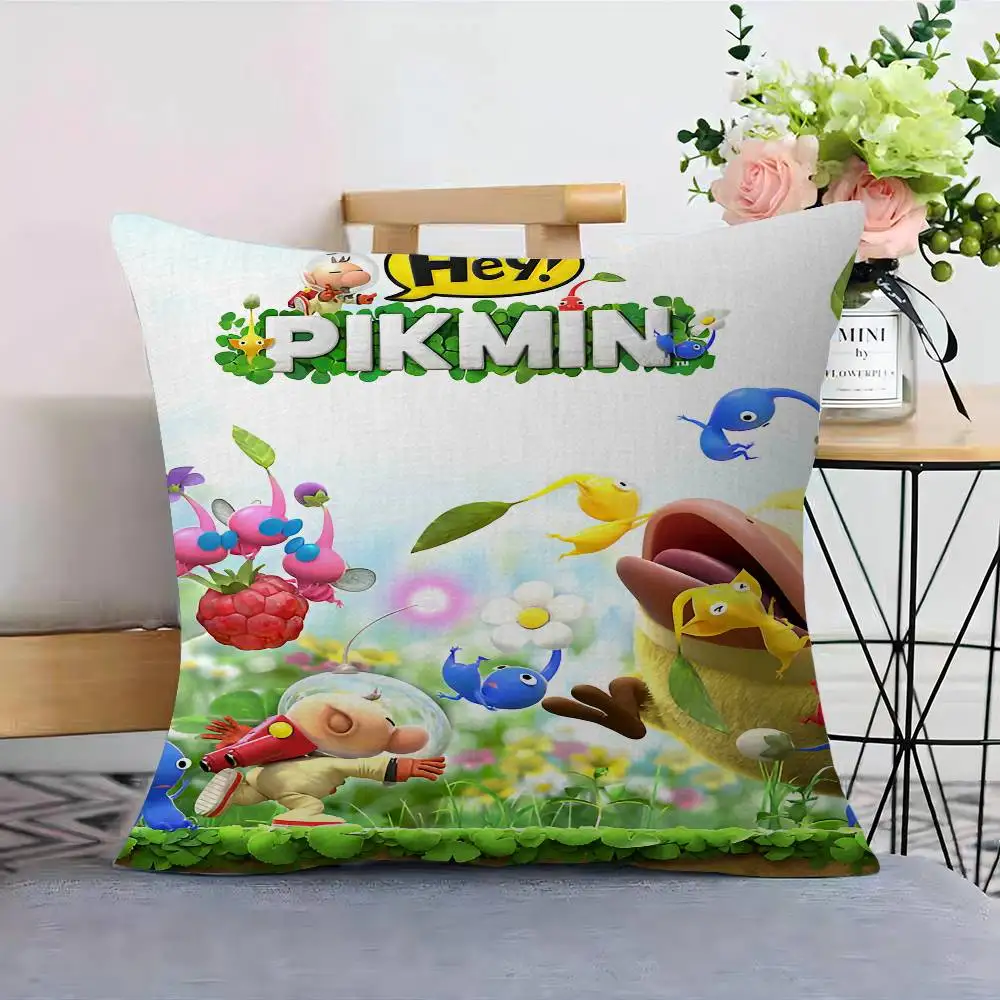 Classic Animation PIKMIN Pillow Gift Home Office Decoration Bedroom Sofa Car Cushion Cover case 45x45
