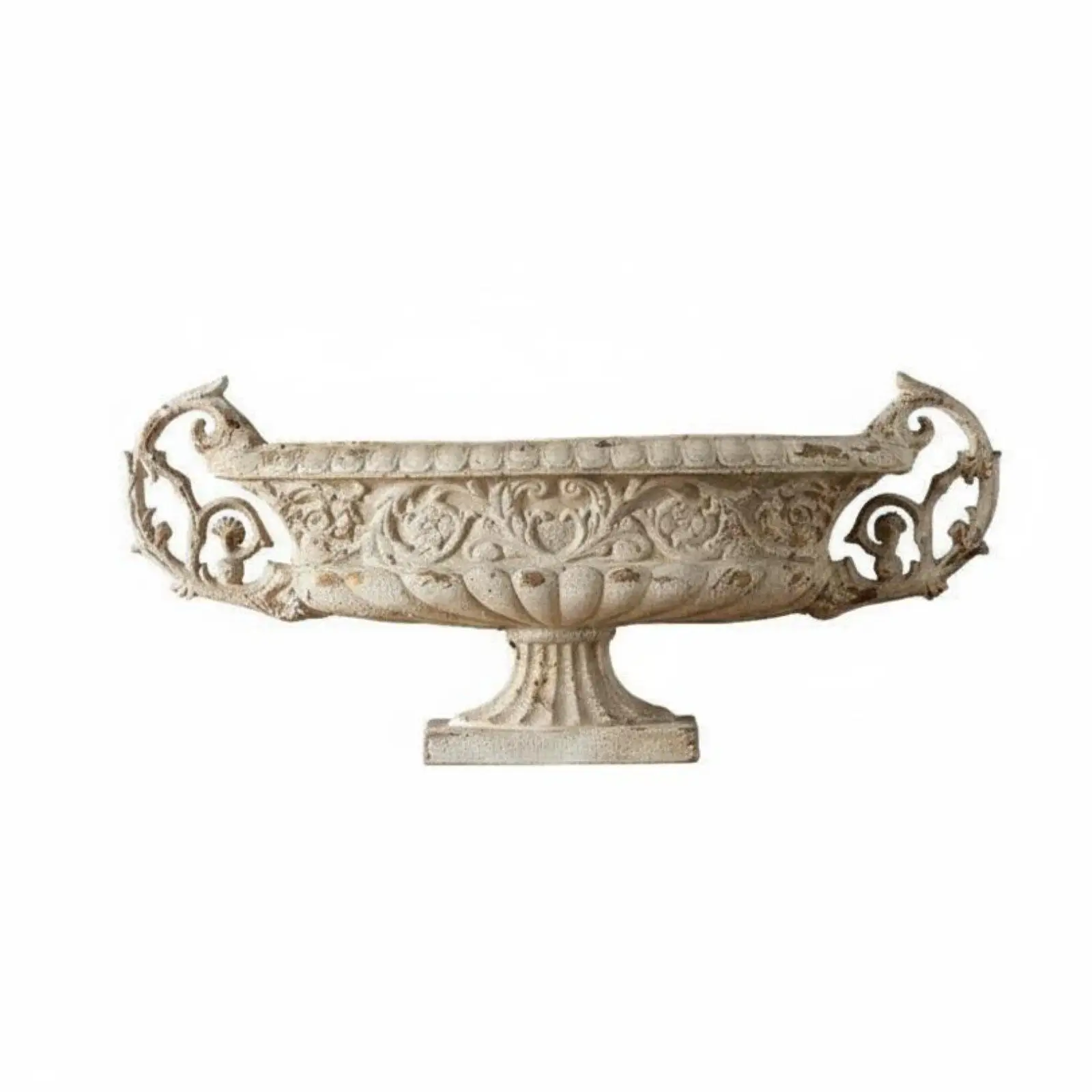 Decorative Vase Antique Pedestal Urn Embossed Flower Pot for Indoor Entryway Corridor Display