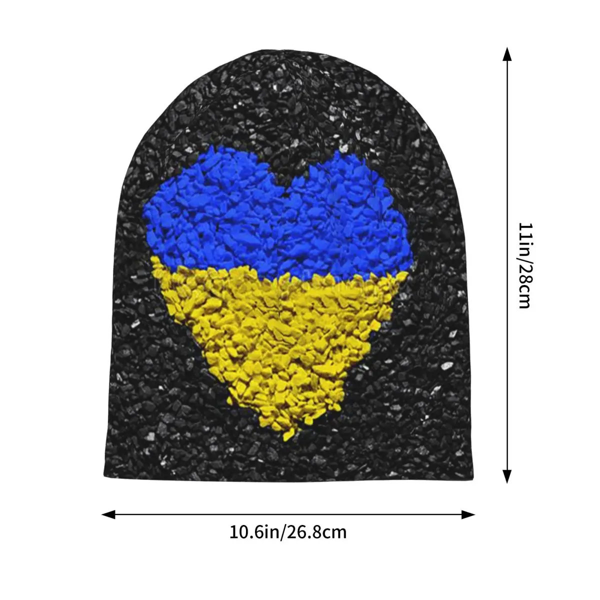 Ukraine Ukrainian Flag Symbol Heart Bonnet Hats Hip Hop Outdoor Skullies Beanies Hats Men's Women's Summer Thermal Elastic Caps